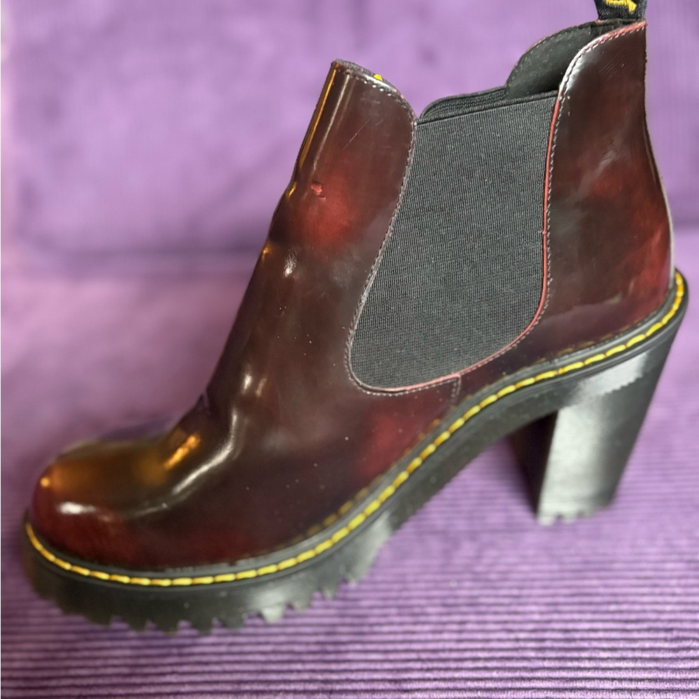 Dr. Martens Cherry Red Hurston Chelsea Boot - Picture 7 of 12
